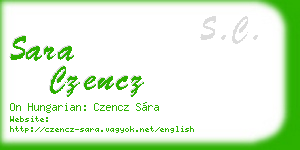 sara czencz business card