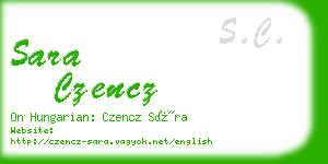 sara czencz business card